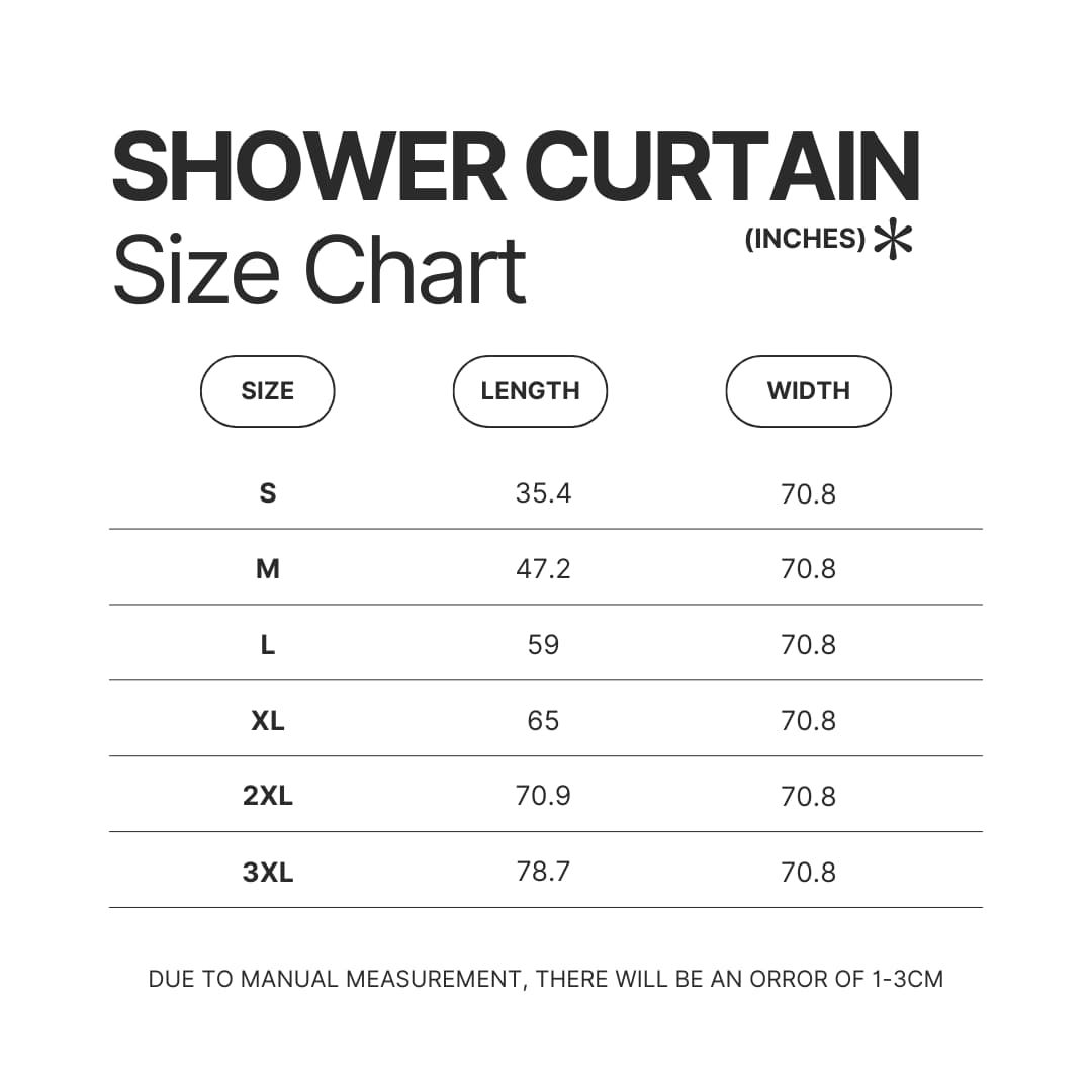Shower Curtain Size Chart - Hozier Merch